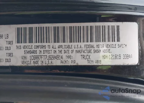 2018 Ram 1500 Express 4X4 6'4 Box z USA, uszkodzony, nr VIN 1C6RR7FT7JS204914